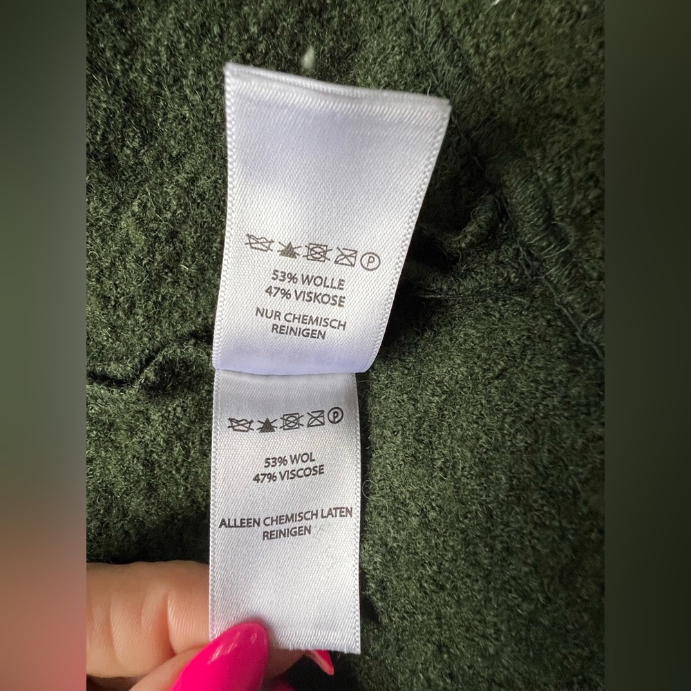 Tahari Forest Green Wool Blend Duster Long Vest and Long - Picture 9 of 10
